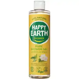 Albert Heijn Happy Earth Pure shower gel jasmine ho wood aanbieding