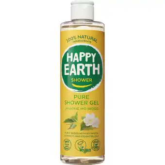 Albert Heijn Happy Earth Pure shower gel jasmine ho wood aanbieding