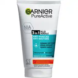 Albert Heijn Garnier Pureactive 3-in-1 klei gezichtsmasker aanbieding