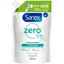 Albert Heijn Sanex Zero% douche alle huidtypen navul aanbieding