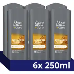 Albert Heijn Dove Men+care sandalwood + vanilla douchegel aanbieding
