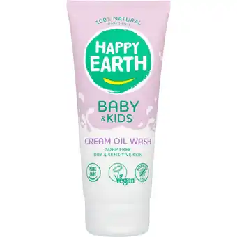 Albert Heijn Happy Earth Baby & kids crème olie wasgel aanbieding