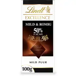 Albert Heijn Lindt Excellence reep pure chocolade 50% aanbieding