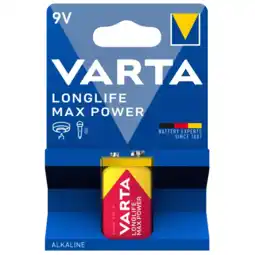 Albert Heijn Varta Longlife max power 9V alkaline batterij aanbieding
