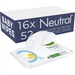 Albert Heijn Neutral Baby wipes 0% parfume 16-pack aanbieding