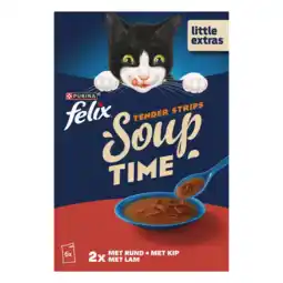 Albert Heijn Felix Soup tender strips rund kip lam aanbieding