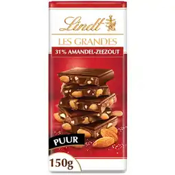 Albert Heijn Lindt Les grandes pure chocolade amandel zout aanbieding