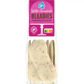 Albert Heijn AH Chocolade blaadjes wit framboos aanbieding