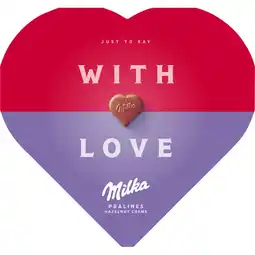 Albert Heijn Milka With love pralines hazelnut créme aanbieding