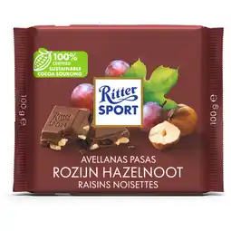 Albert Heijn Ritter Sport Melkchocolade rozijn hazelnoot aanbieding