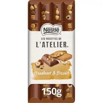 Albert Heijn L'Atelier Melkchocoladereep hazelnoot & biscuit aanbieding