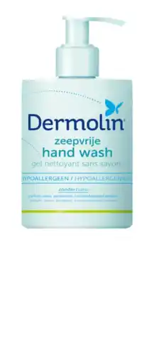 Albert Heijn Dermolin Zeepvrije handwash CAPD-vrij dispenser aanbieding