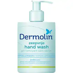 Albert Heijn Dermolin Zeepvrije handwash CAPD-vrij dispenser aanbieding