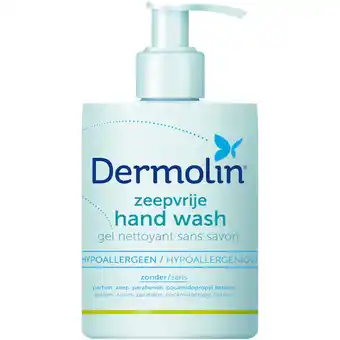 Albert Heijn Dermolin Zeepvrije handwash CAPD-vrij dispenser aanbieding