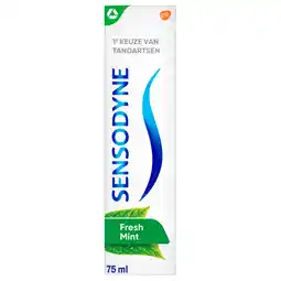 PLUS Sensodyne Tandpasta fresh mint aanbieding