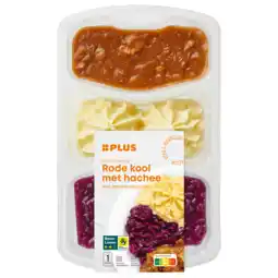 PLUS PLUS Rode kool met hachee en aardappelpuree aanbieding