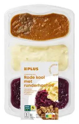 PLUS PLUS Rode kool met hachee en aardappelpuree aanbieding