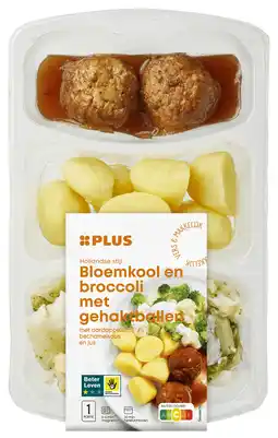 PLUS PLUS Bloemkool broccoli gehaktbal + partjes aanbieding