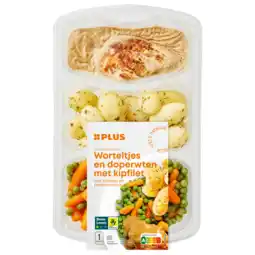 PLUS PLUS Wortel erwt kipfilet peperroomsaus aanbieding