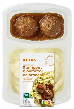 PLUS PLUS Stamppot bloemk brocc gehakt aanbieding