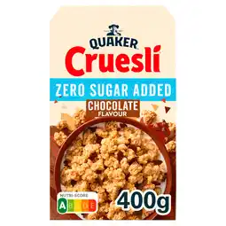 PLUS Quaker Cruesli Zero Sugar Added Chocolade aanbieding