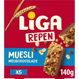 PLUS Liga Muesli Reep Melkchocolade aanbieding