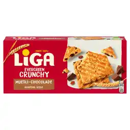 PLUS Liga EverGreen koekjes muesli en chocolade aanbieding