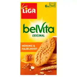 PLUS Liga BelVita koekjes honing en hazelnoot aanbieding