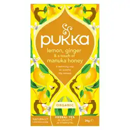 PLUS Pukka Thee lemon, ginger & manuka honey aanbieding