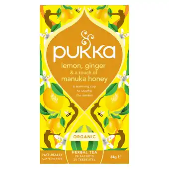 PLUS Pukka Thee lemon, ginger & manuka honey aanbieding