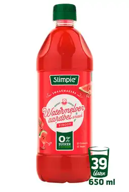 PLUS Slimpie Limonadesiroop watermeloen aardbei aanbieding