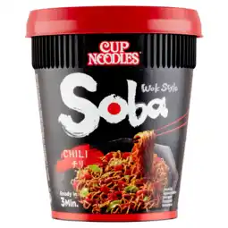 PLUS Nissin Soba cup Chili noodles aanbieding