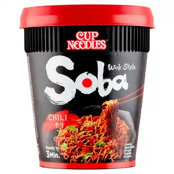 PLUS Nissin Soba cup Chili noodles aanbieding