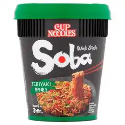 PLUS Nissin Soba cup Teriyaki noodles aanbieding