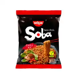 PLUS Nissin Soba noodles chili aanbieding