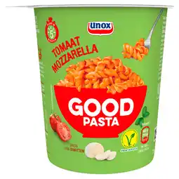 PLUS Unox Good pasta tomaat mozzarella aanbieding