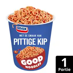 PLUS Unox Good Noodles Cup Pittige Kip aanbieding