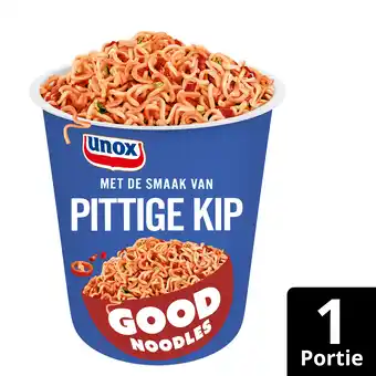 PLUS Unox Good Noodles Cup Pittige Kip aanbieding