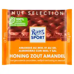 PLUS Ritter Sport Honing Zout Amandel aanbieding