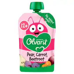 PLUS Olvarit 12+mnd Knijpfruit Peer Wortel Biet aanbieding