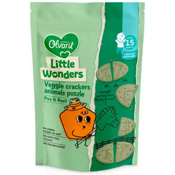 PLUS Olvarit little wonders crackers pea basil +15m aanbieding