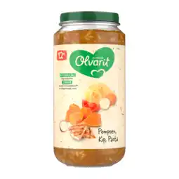 PLUS Olvarit 12+mnd Pompoen Kip Pasta aanbieding