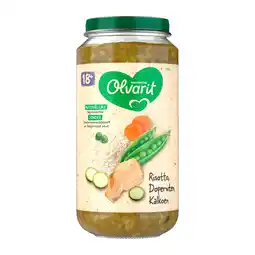PLUS Olvarit 18+mnd Risotto Doperwten Kalkoen aanbieding