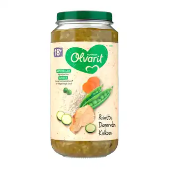 PLUS Olvarit 18+mnd Risotto Doperwten Kalkoen aanbieding