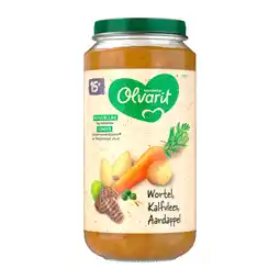 PLUS Olvarit 15+mnd Wortel Kalfsvlees Aardappel aanbieding
