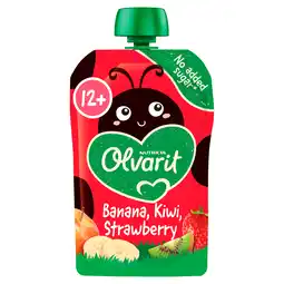 PLUS Olvarit 12+mnd Knijpfruit Banaan Kiwi Aardbei aanbieding