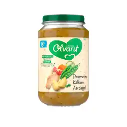 PLUS Olvarit 8+mnd Doperwten Kalkoen Aardappel aanbieding