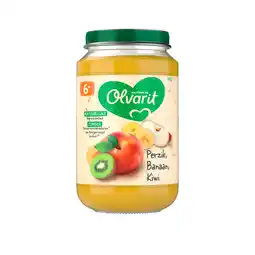 PLUS Olvarit 6+mnd Perzik Banaan Kiwi aanbieding