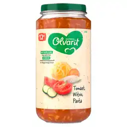 PLUS Olvarit 12+mnd Tomaat Witvis Pasta aanbieding