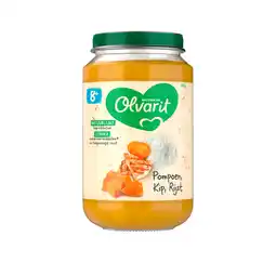 PLUS Olvarit 8+mnd Pompoen Kip Rijst aanbieding